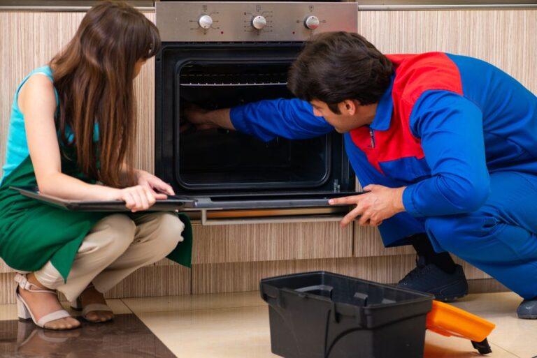 A broken oven in a suburban Indianapolis home, representing the kind of appliance issues Unique Repair Services fixes quickly and reliably. This image highlights our certified oven repair solutions for Midwest homeowners who depend on functional kitchens.